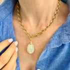 Crownwork Finial Capped Ethiopian Opal Pendant