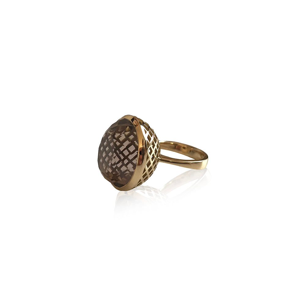 Smokey Quartz Crownwork Ring