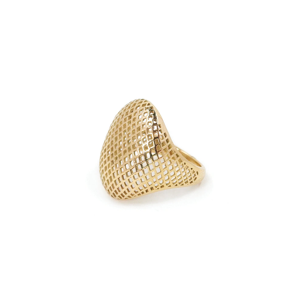 oval crownwork domed shield signet ring