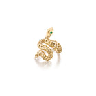 Snake ring in 18k yellow gold with Emerald eyes
