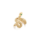 snake ring with emerald eyes