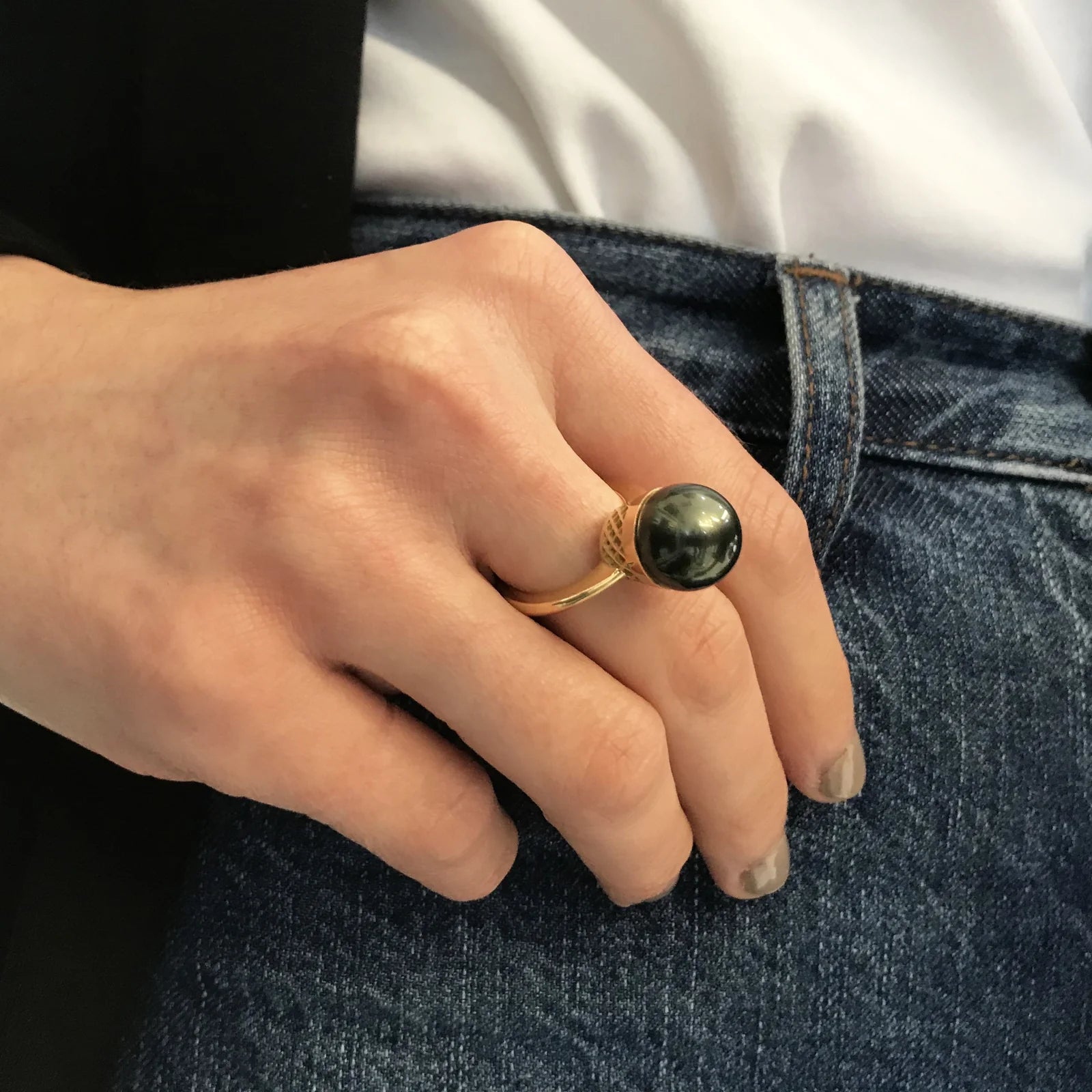 Tahitian Pearl Crownwork Ring