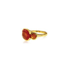 Three Stone Scallop Ring with Orange Sapphires