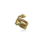 double headed snake ring with Tsavorite garnet eyes