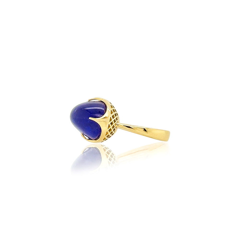 Tanzanite Claw Set Ring with Crownwork