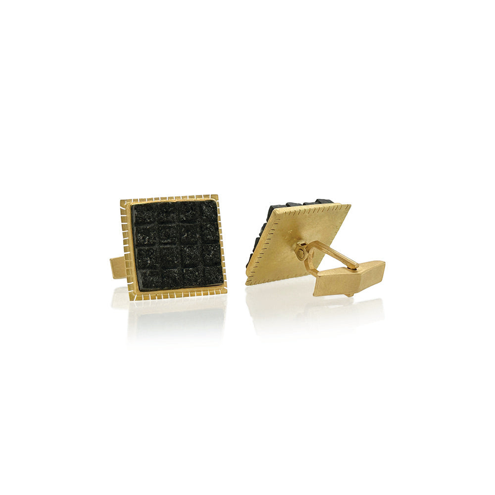 carved granite cufflinks