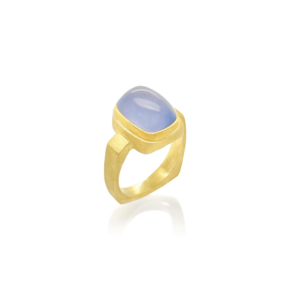 blue calcedony ring