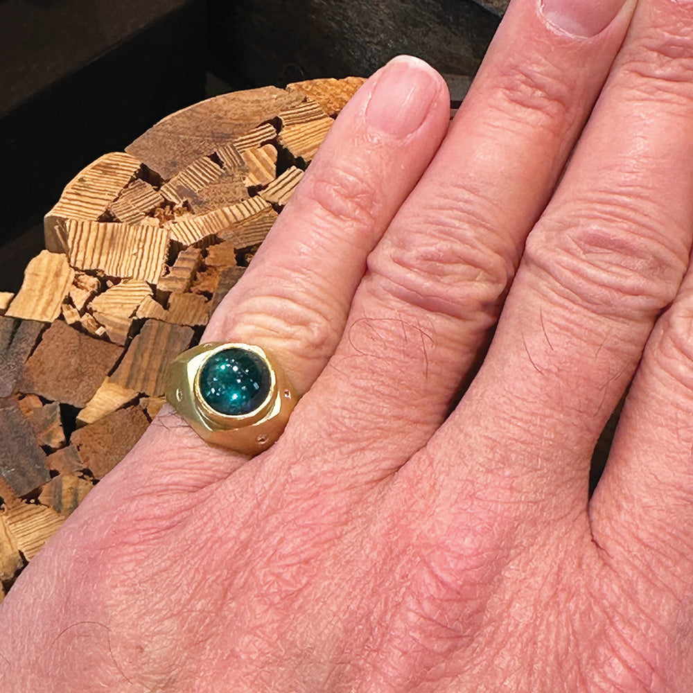 indicolite tourmaline ring