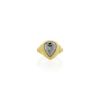pear-shaped, rose-cut black diamond ring