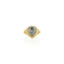 pear-shaped, rose-cut black diamond ring