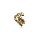 double wrap snake ring with red sapphire eyes