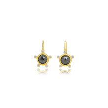 Rosecut black diamond earrings with vs white diamonds