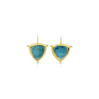 Trillion-shaped blue tourmaline slice earrings