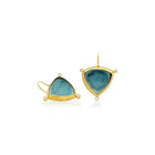Trillion-shaped blue tourmaline slice earrings