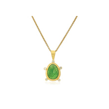 Tsavorite Garnet pendant with diamonds