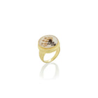 Round dendritic agate ring
