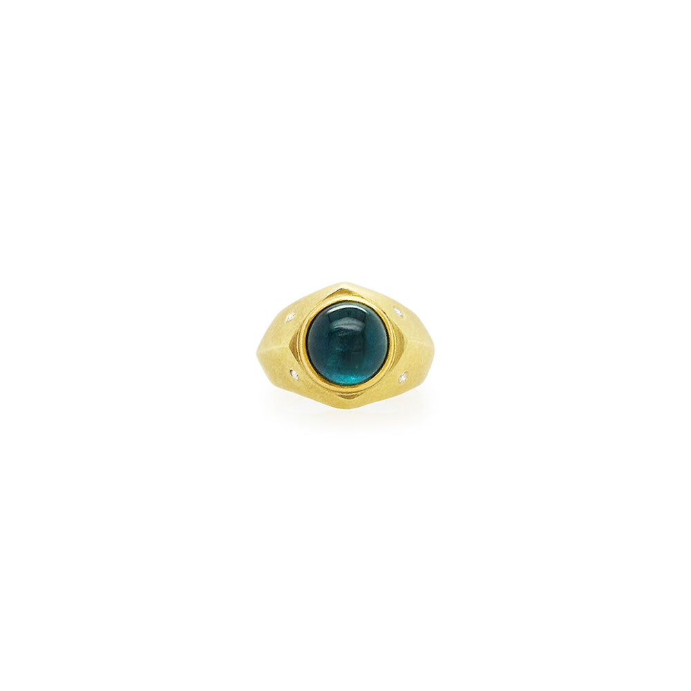 Unisex Indicolite Blue Tourmaline Ring