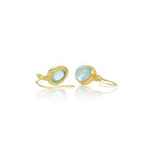 Scroll Earrings with Aquamarines