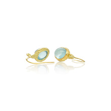 Scroll Earrings with Aquamarines
