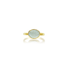 Ring of Fire with Carved Aquamarine