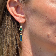 oval and tear drop tourmaline earrings
