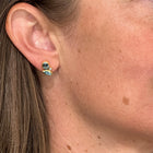 Spinel, aquamarine and diamond stud earrings