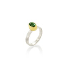 Oval Green Tourmaline Faceted Ring