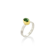 Oval Green Tourmaline Faceted Ring