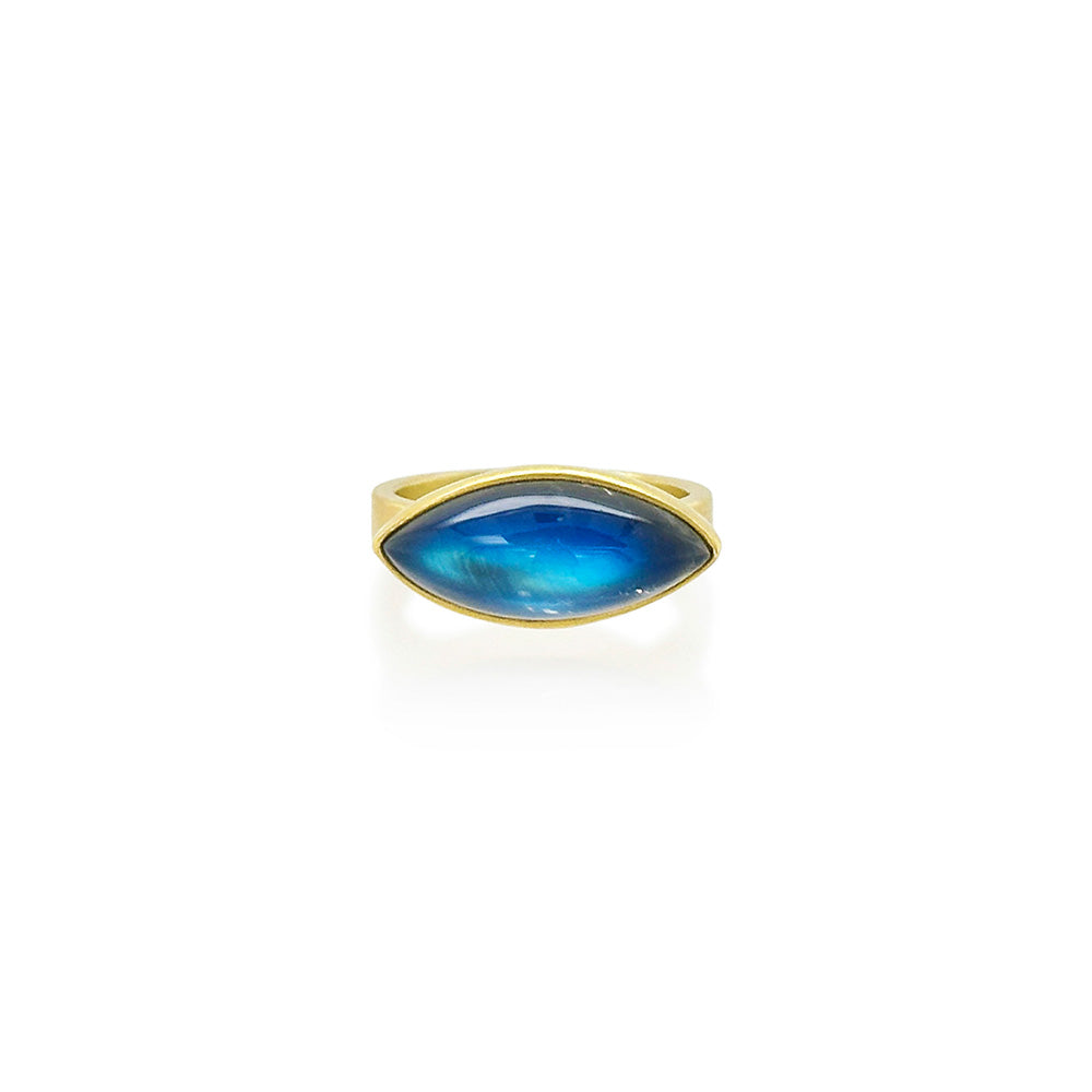 East/West Marquise Moonstone Ring