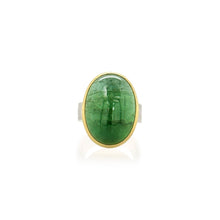 Oval Cabochon Green Tourmaline Ring
