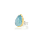 Tear-Drop Cabochon Aquamarine Ring
