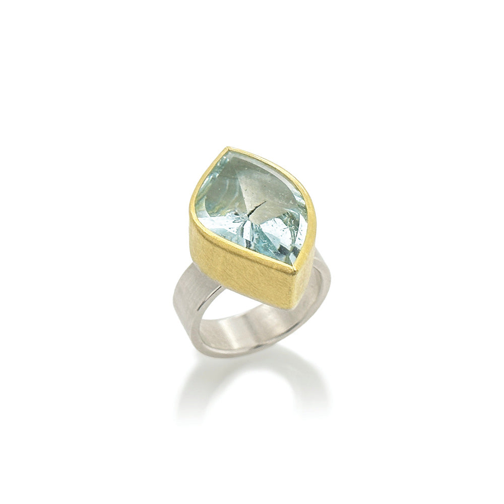 aquamarine leaf ring