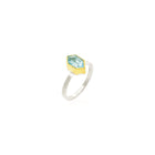 Elongated Hexagonal Aquamarine Ring