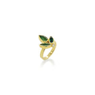 Triple tourmaline ring with diamond