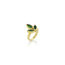 Triple tourmaline ring with diamond