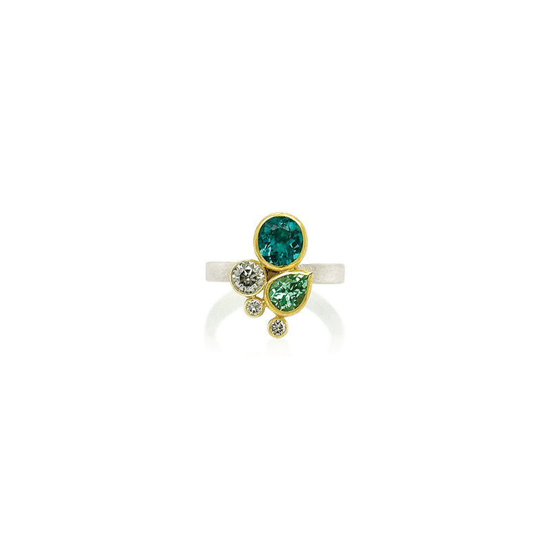 Tourmaline Cluster Ring