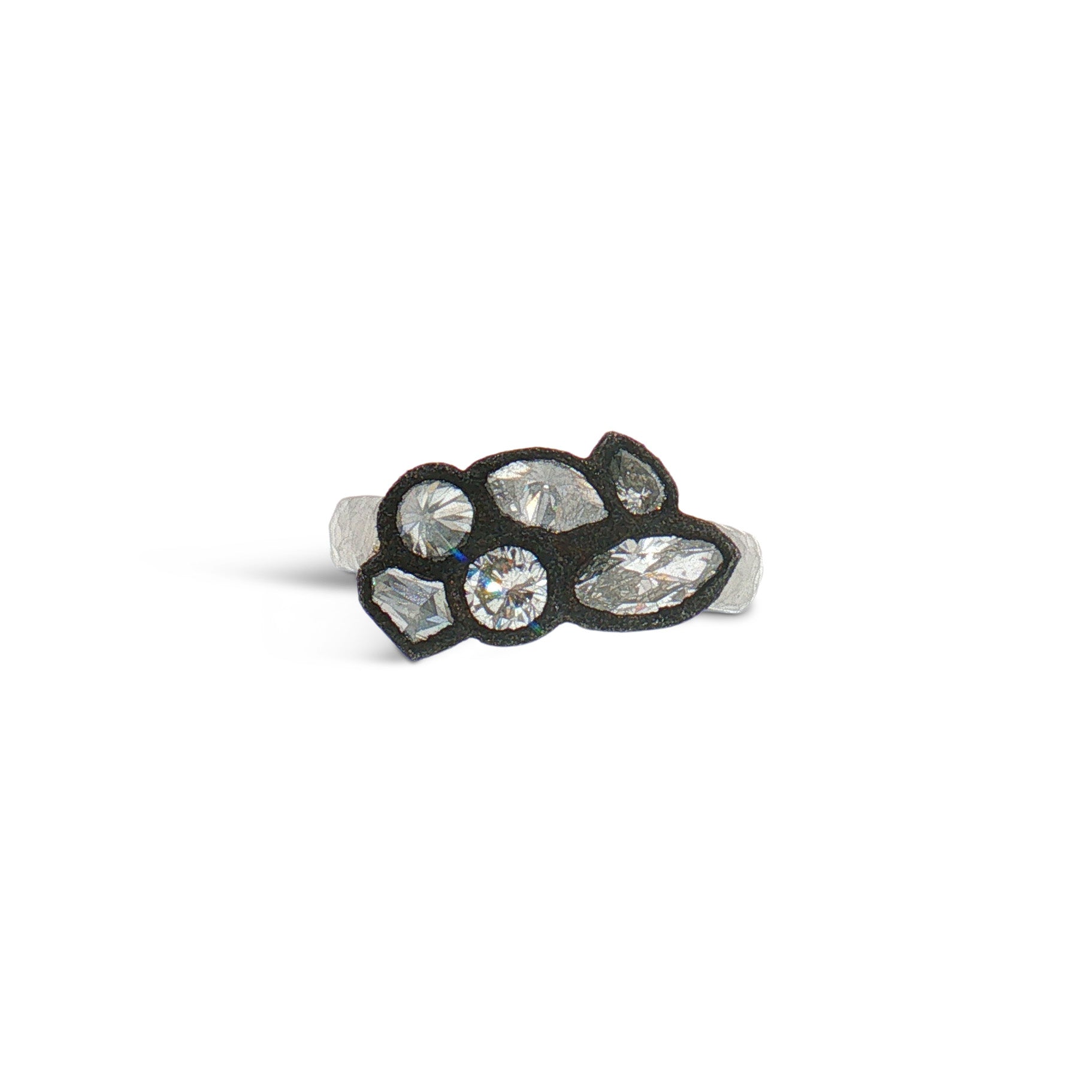 Mixed-Shape Diamond Ring in Platinum