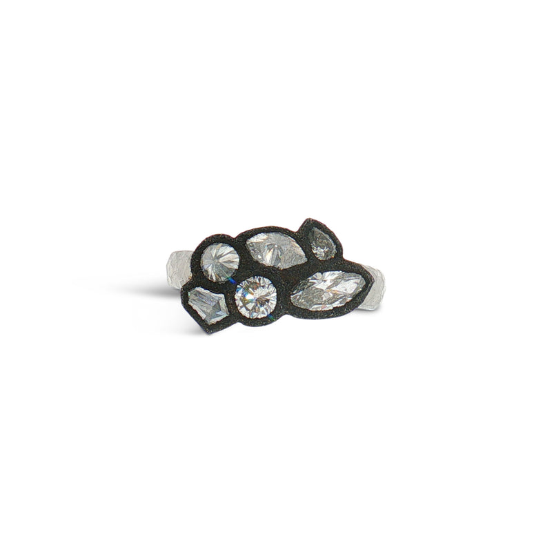 Mixed-Shape Diamond Ring in Platinum