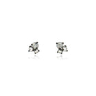 Triple Inverted White Diamond Earrings with Darkened Prongs