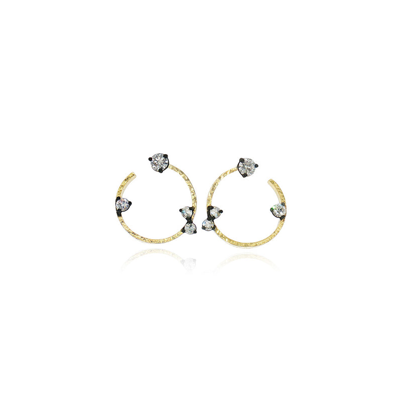 "Celestial" Earrings with Mixed Inverted Diamonds