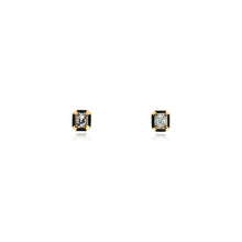 Emerald Cut Diamonds with Darkened 14k White Gold Halo