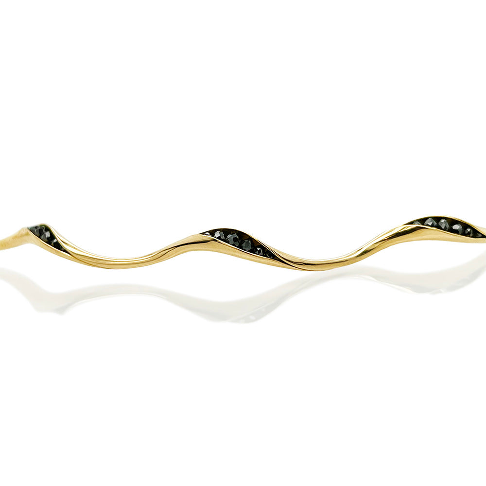 wave necklace with black diamonds