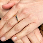 Wave Ring with Black Diamonds
