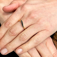 Wave Ring with Black Diamonds