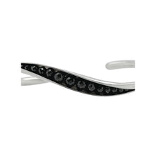 Silver Wave Cuff with Black Diamonds