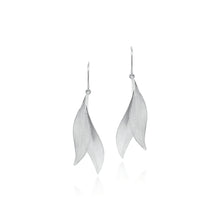 double mount mint leaf earrings in sterling silver