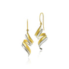 Dual tone ribbon twirl earrings