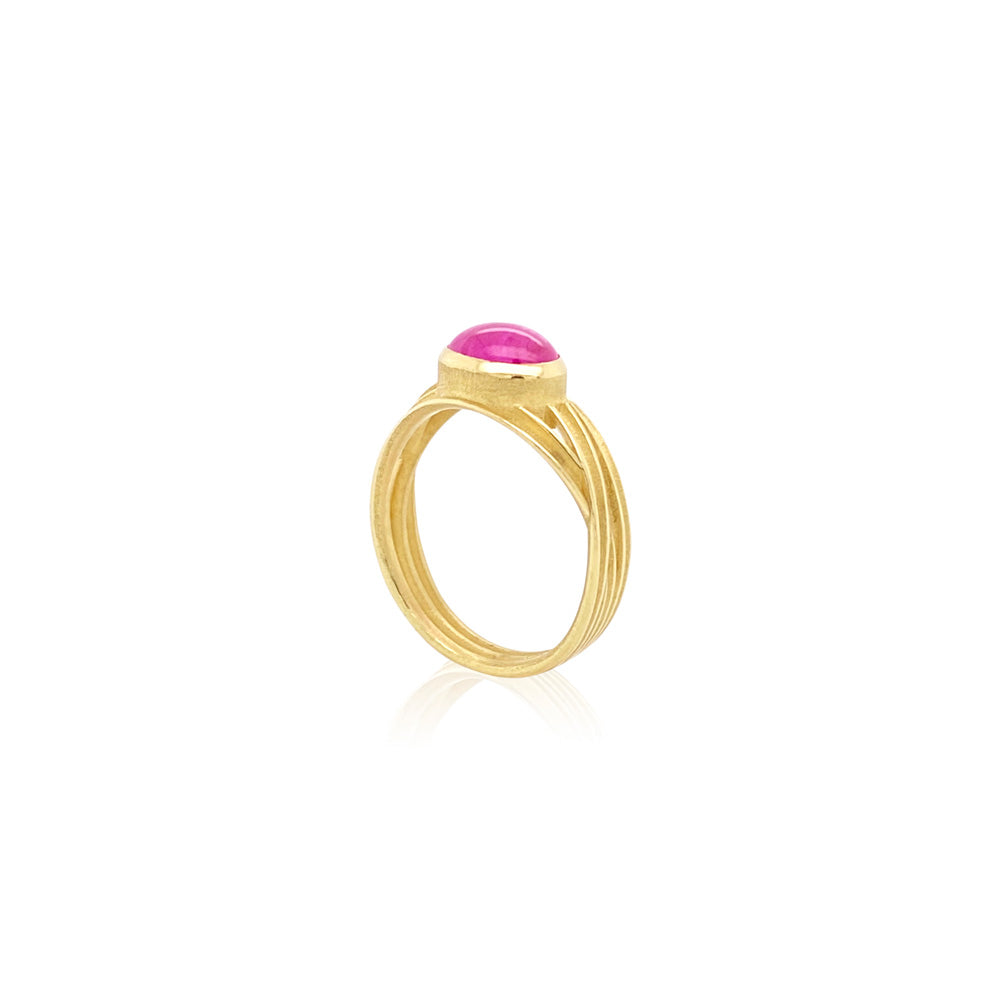 Triple Ribbon Ruby Ring
