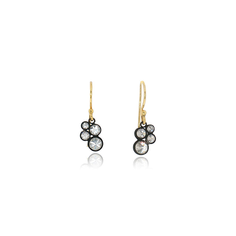 4 Inverted White Diamonds with Darkened 14k White Gold Bezels