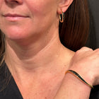 Large Anti-Clastic Raised Hoop Earrings with Black Diamond Rondels in 18K